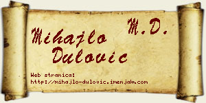 Mihajlo Dulović vizit kartica